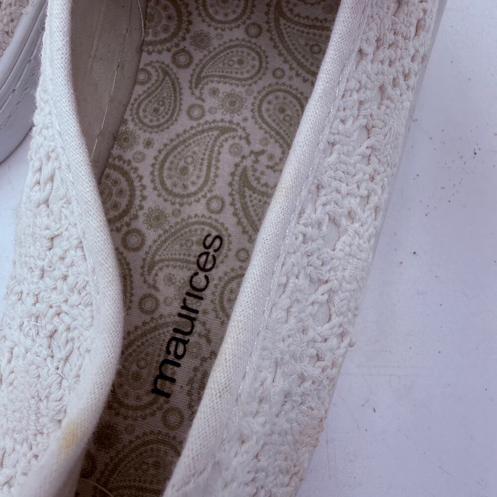 Maurices Women's White Lace Crochet Low Top Sneakers Shoes NWT Size 9 - Picture 6 of 9